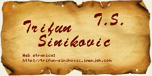 Trifun Šiniković vizit kartica
